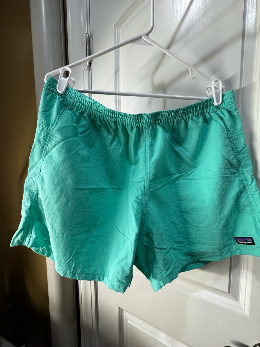 Patagonia Women's Seafoam Green Athletic Shorts 5in baggies